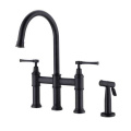 High-end Kitchen 3-Function Pull-down Sprayhead Bridge Sink Faucet with Side Spray